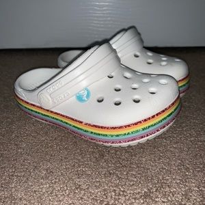 White Rainbow Sole Kid’s Croc